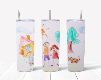 Custom child art work tumbler
