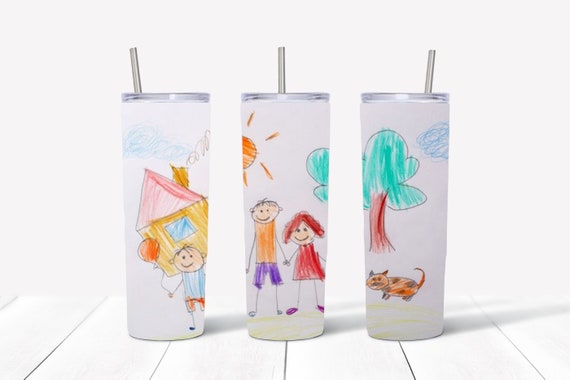 Custom child art work tumbler