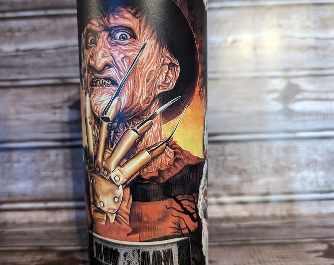 20 oz. Glow in the dark Freddy Halloween tumbler