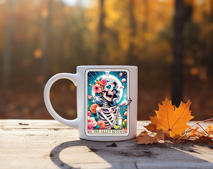 The Salty Bitch Tarot Card Coffee Mug 11 ounces