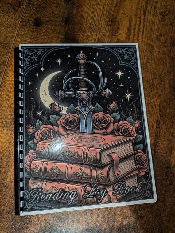 Tarot and floral themed reading log book