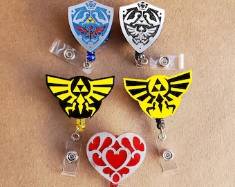 Legend of Zelda Themed Retractable Badge ID Holder with Clip