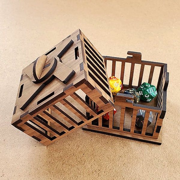 Wooden Lasercut Dice Jail