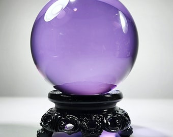 110mm Purple extra large crystal ball, occult decor, violet gazing ball, 4.3 Inch