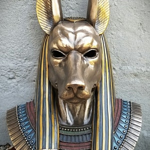 Large Anubis wall bust, God of death, Egyptian decor