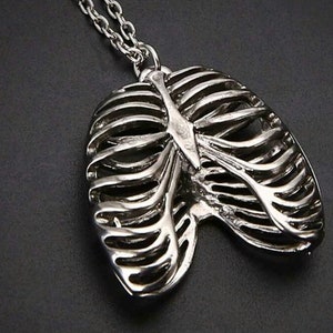 Anatomical rib cage necklace, Gothic jewelry