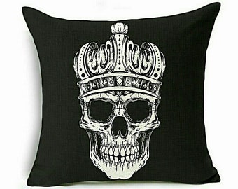 Skull With Crown Throw Pillow Multicolor 18x18 Skull With Crown Throw Pillow Multicolor 18x18