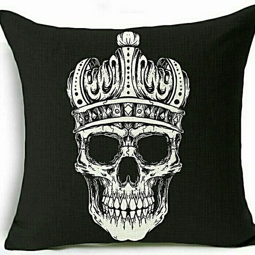 Black and White Skull Pillow Case Gothic Decor Skull Decor Etsy