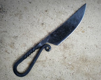 Twisted iron athame, ritual altar knife, occult items