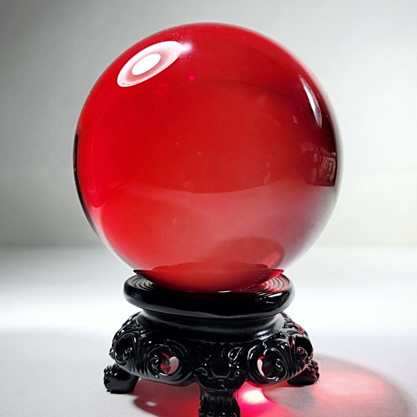 80mm large red crystal ball, Gothic decor, crimson glass ball, 3.15 Inch