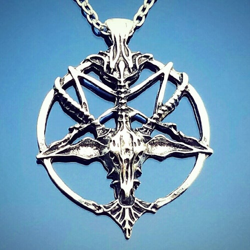Baphomet Necklace Inverted Pentagram Sigil of Baphomet - Etsy