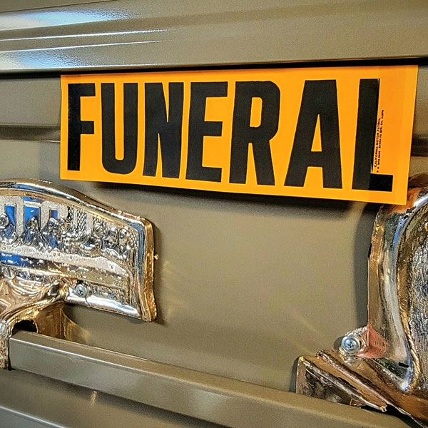 6 Vintage funeral stickers, oddities curiosities, vintage mortuary
