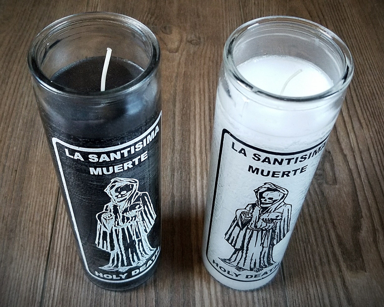 Santa Muerte 7 Day Candle Set Holy Death Candles Alter Etsy