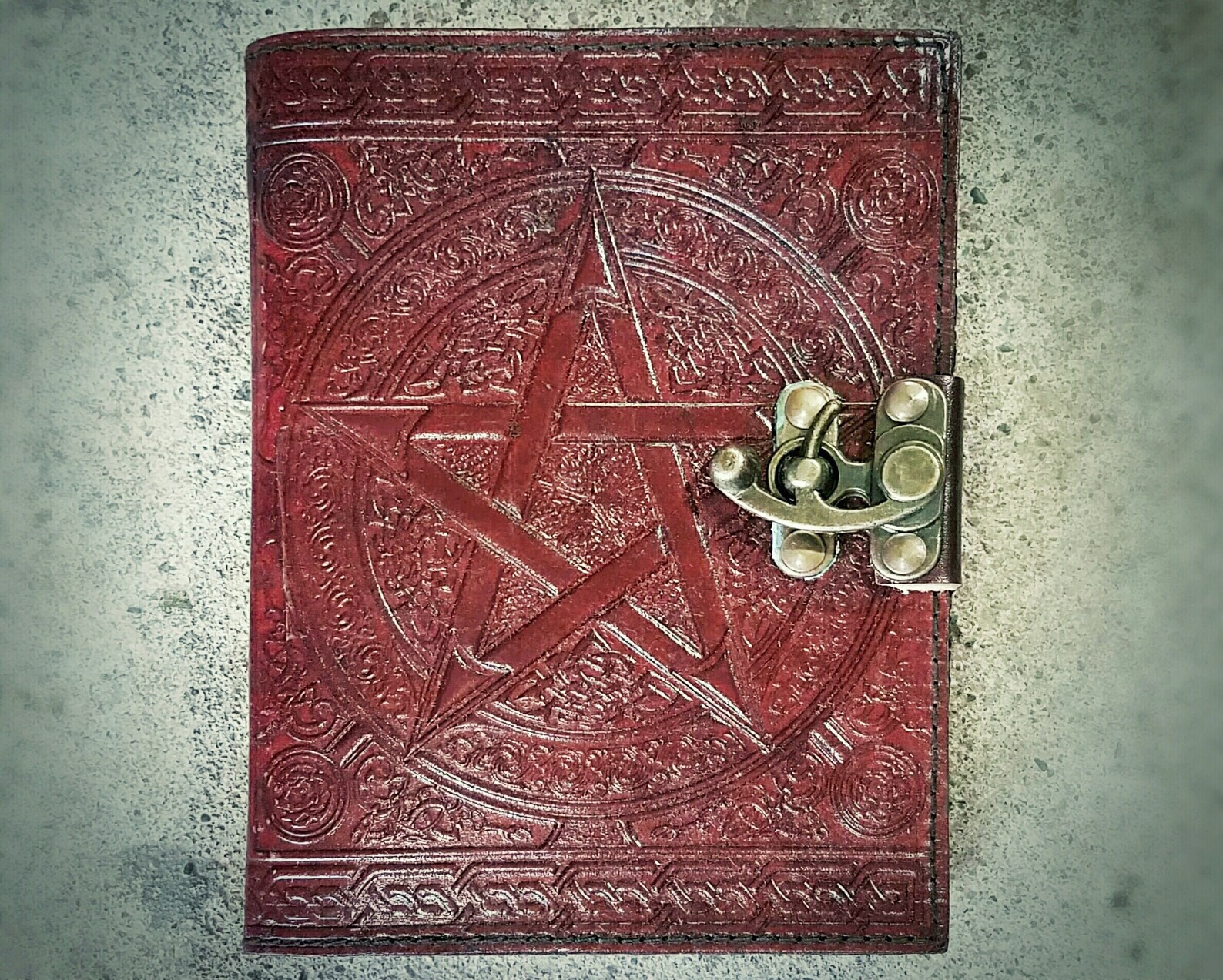 Brown Pentagram Journal with Latch Leather Pentagram Book of Etsy