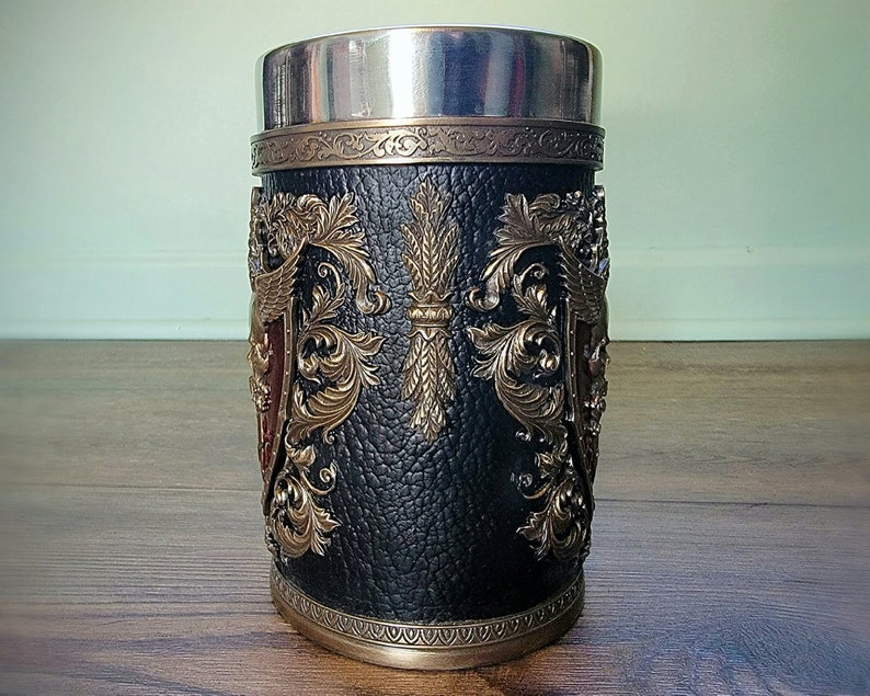 Renaissance Beer Stein Winged Skull Mug Sword and Shield Etsy Hong Kong