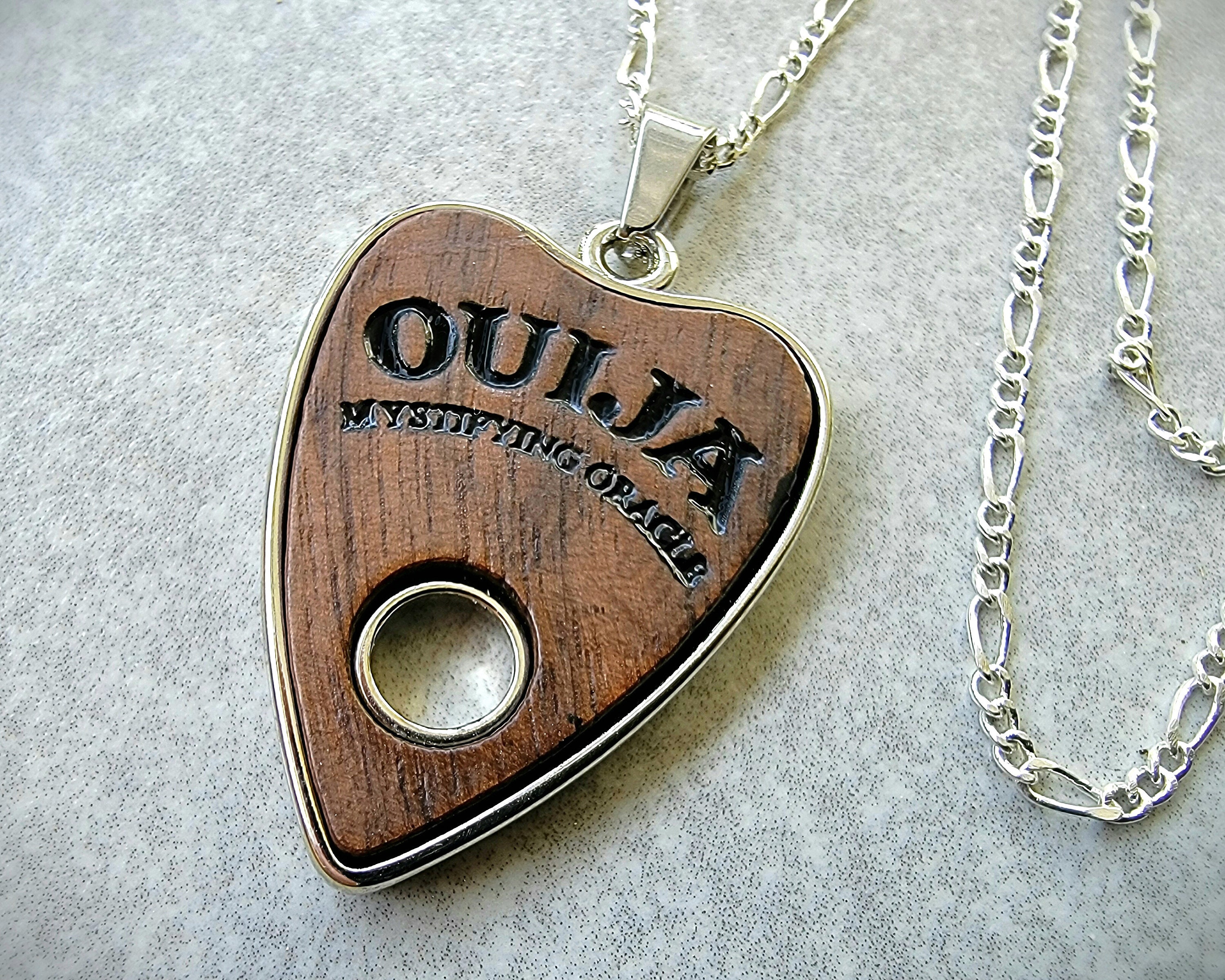 YFN Ouija Necklace Sterling Silver Ouija Board Pendant Triple Moon Goddess/Evil Eye/Raven Jewelry Witch Gothic Gifts for Women Girls