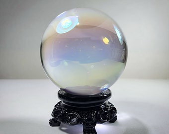 80mm Large aurora crystal ball, rainbow glass ball, 3.15 inch