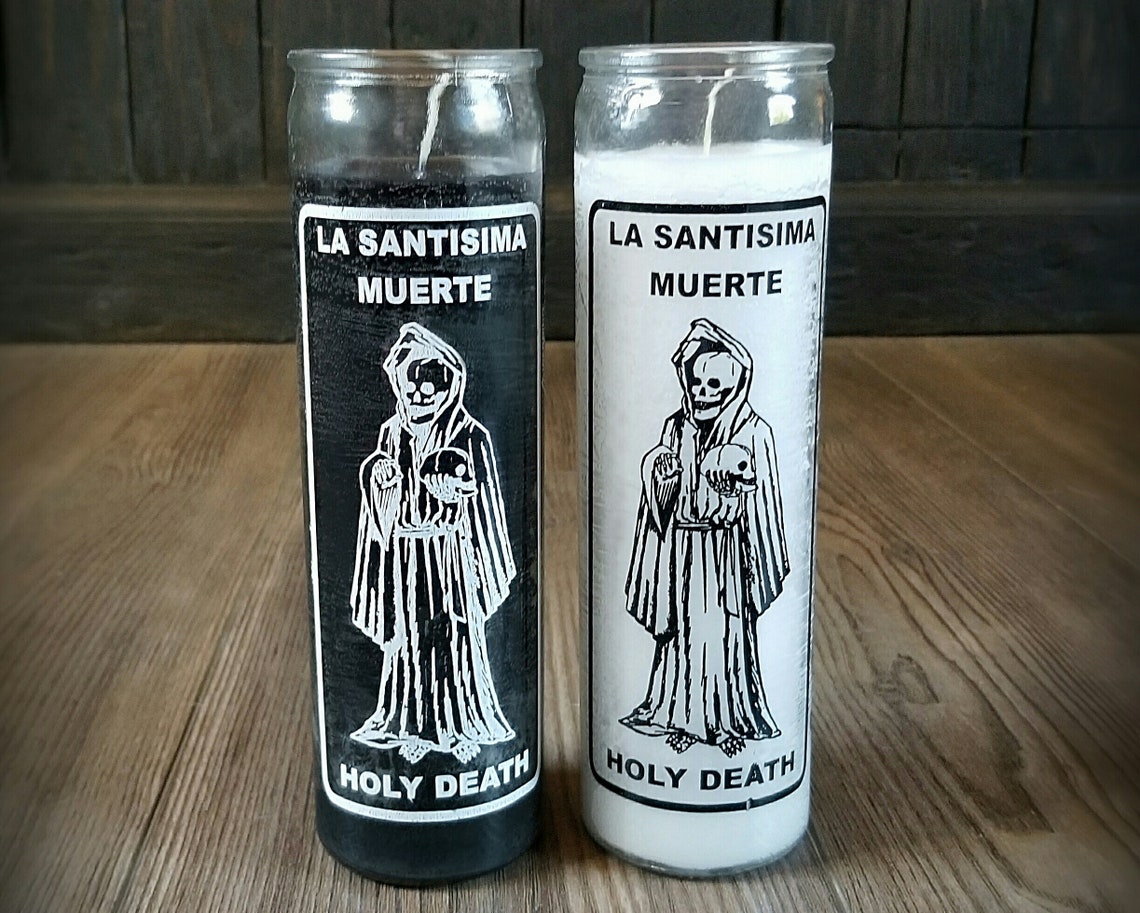 Santa Muerte 7 Day Candle Set Holy Death Candles Alter Etsy