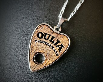 Ouija Necklace, Wooden Ouija Board Pendant, Gothic Jewelry
