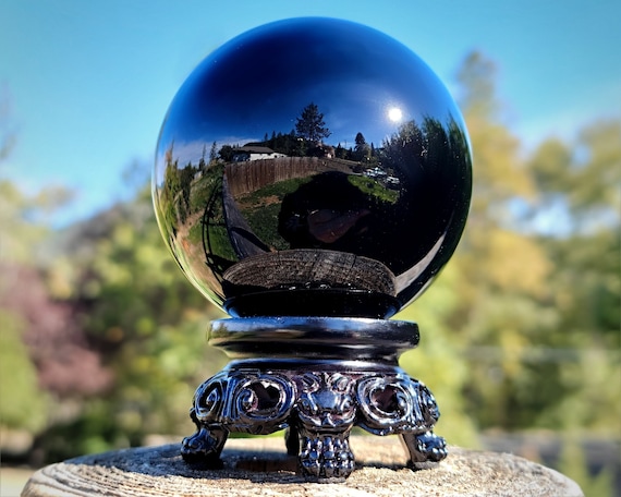 80mm Large Black Crystal Ball, Gothic Decor, Scrying Glass Ball