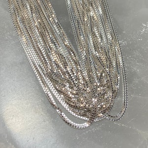 Sterling Silver Box Chain 1mm 18 inch .925 silver