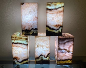 Pink Onyx Crystal Lamps