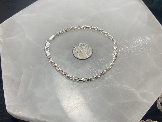 Sterling Silver Bracelet Rope Chain 7 Inch .925 Silver - Etsy Sterling Silver Bracelet Rope Chain 7 Inch .925 Silver - Etsy