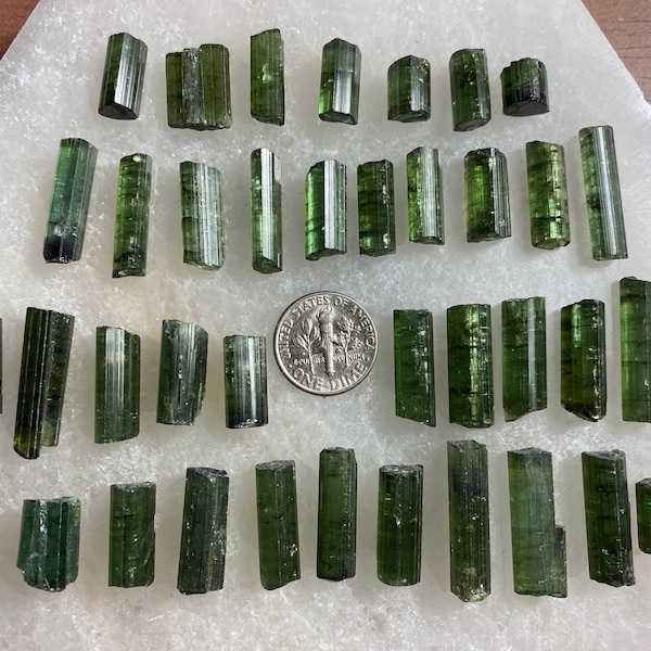 Green Tourmaline Loose Raw Crystals Wholesale Gemstones