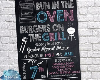 Gender Reveal Hot Dog Burger Personalized Digital Invitation YOU PRINT