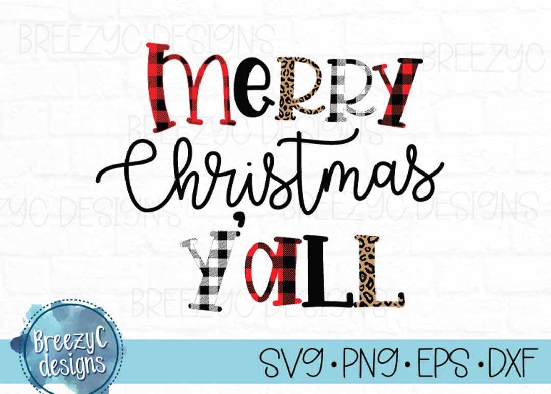 Merry Christmas Y’all Svg, Eps Dxf, Png, Instant Download, Cut File - Etsy