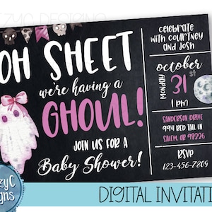 Oh Sheet Girl Baby Shower Halloween, Digital File, Halloween Party