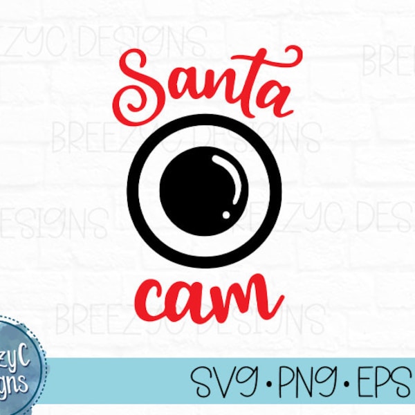 Santa Cam svg, eps  dxf, png, Instant Download, Holiday Cut File