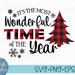 Christmas Wonderful Time Year Buffalo Plaid svg, eps  dxf, png, Instant Download, Holiday Cut File 