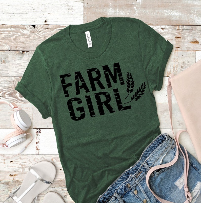 Farm Girl Wheat T Shirt Cute Farm Girl Farm T Shirt Etsy