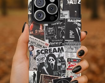 Y2K Scream Phone Case - Gothic Horror Movie Newspaper Collage Phonecase - iPhone & Samsung