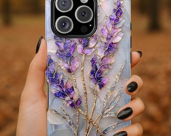 Lavender Stained Glass Phone Case - Spring Phonecase - iPhone & Samsung