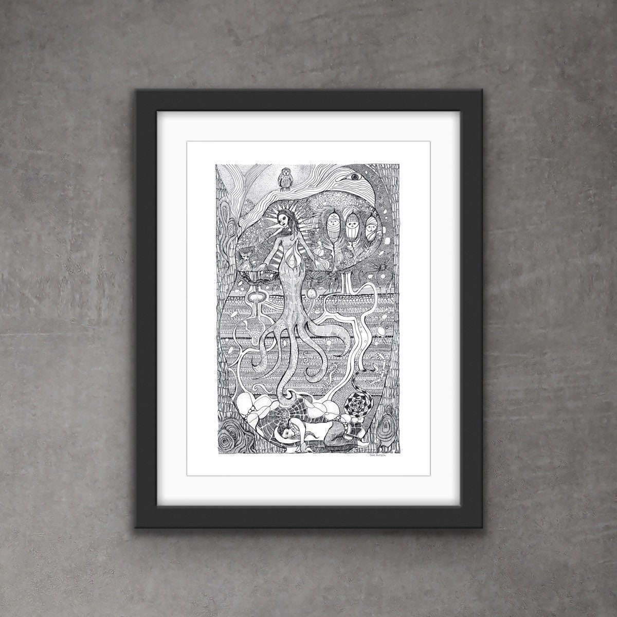 Signed, Giclée, Fine Art Print of an Original Pen and Ink Drawing ...