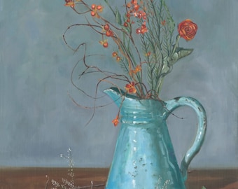 Singed, Giclée, Print of an Original Still Life Oil Painting, "The Discarded Pitcher"