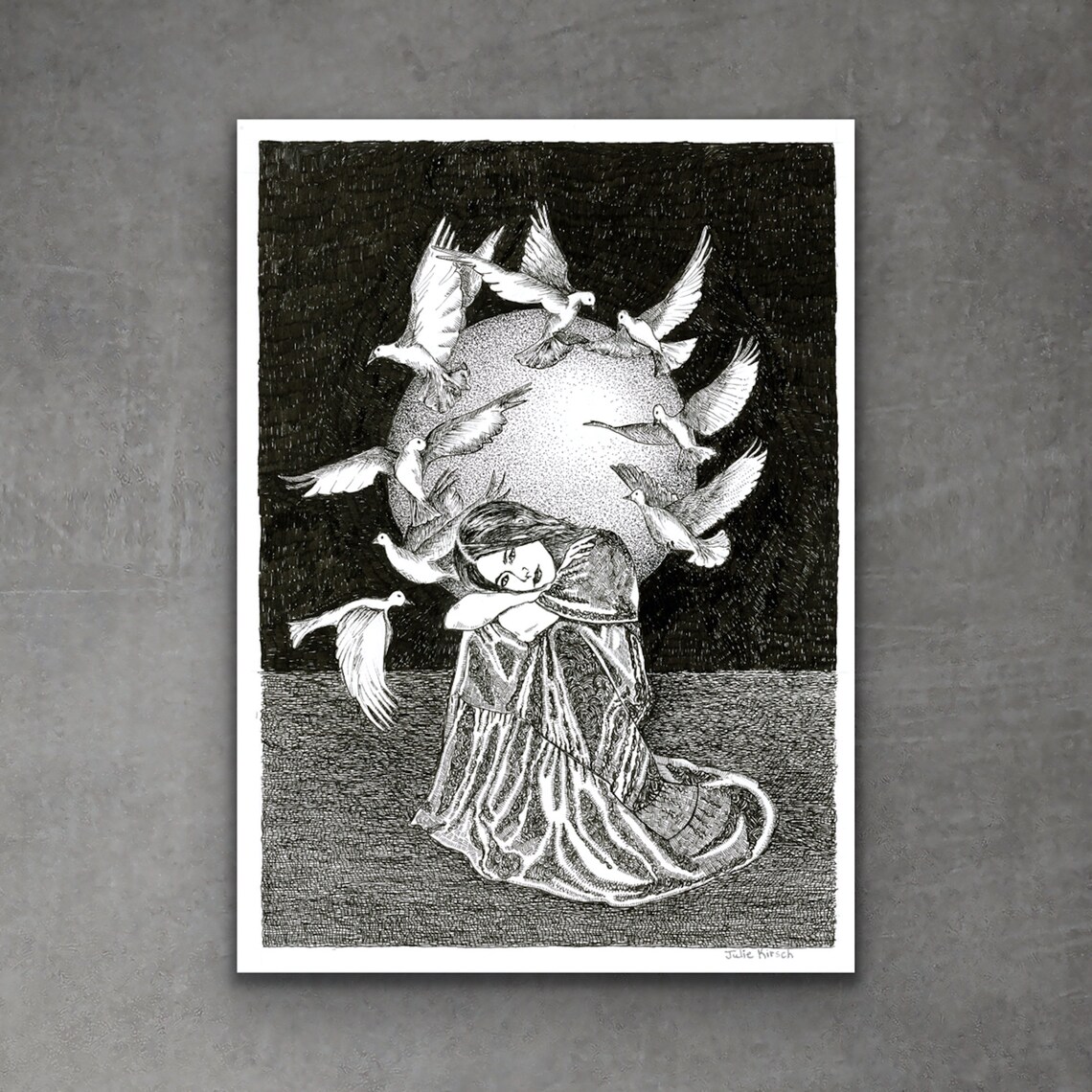 Giclée, Fine Art Print of an Original Pen and Ink Drawing - “fly Away ...