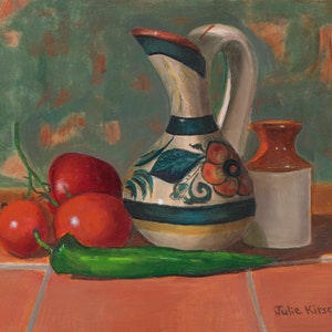 Mexican Table Top - Original, Signed, Fine Art, Giclée Print, Still Life, Print of Oil Painting