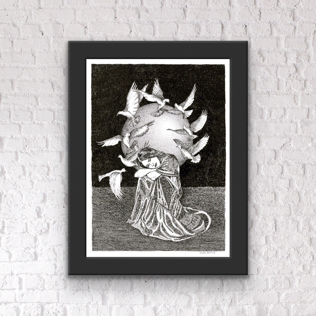Giclée, Fine Art Print of an Original Pen and Ink Drawing - “fly Away ...
