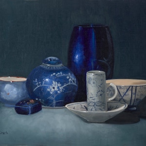 Signed, Giclée, Fine Art Print of an Original Oil Painting, &quot;Blue Sky Still Life&quot;