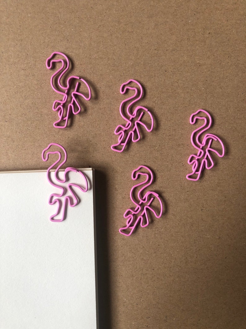 Flamingo Paper Clips 5 or 10 Pack Etsy