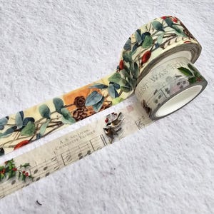 Vintage kerstglitter washitapes set voor tijdschriften, plakboeken, knutselen, cadeauverpakking en decoratie