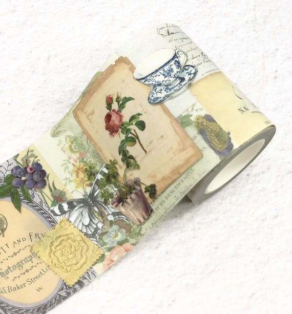 Jane Austen Botanical Washi Tape: Regency Era Scrapbooking, 6.7cm Wide