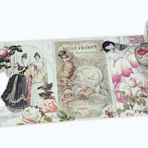 Extra brede washi-tape (romantische Victoriaanse collage) voor Valentijnsdagdagboeken, cadeaus, knutselen en decoratie