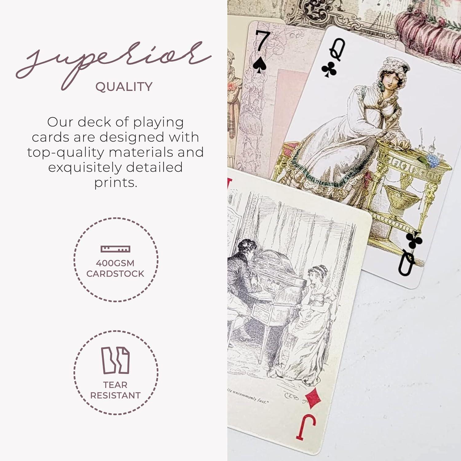 Playing Card Tea Set Jane Austen Romantic Historical Playing Cards Deck for Games, Tea Party ...