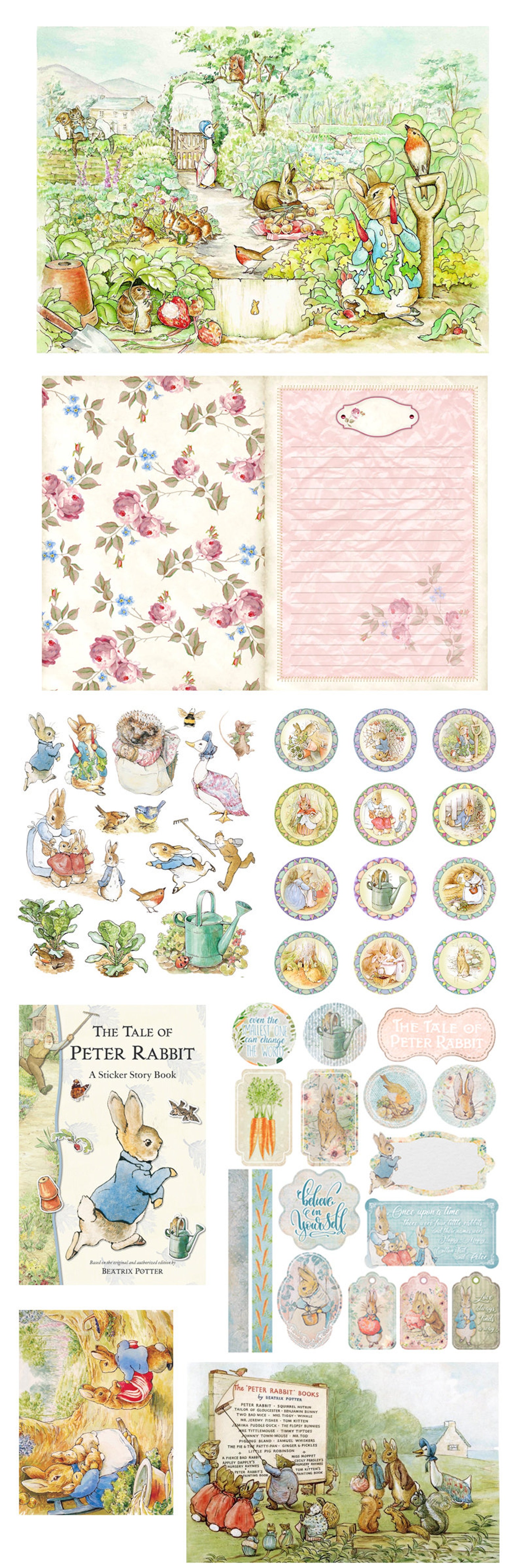 Peter Rabbit Deluxe Washi Tapes, Die Cut Stickers, Scrapbook S for ...
