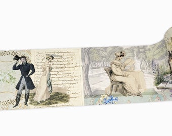 Jane Austen Washi Tape: Romantic Vintage Style, Extra Wide 4"