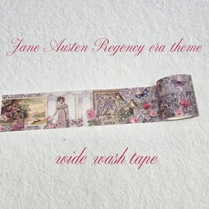 Jane Austen Lavendel Garten Washi Tape 5 cm breit für Scrapbooks, Journals, Bastelarbeiten und Geschenke. Extralang 10 Meter